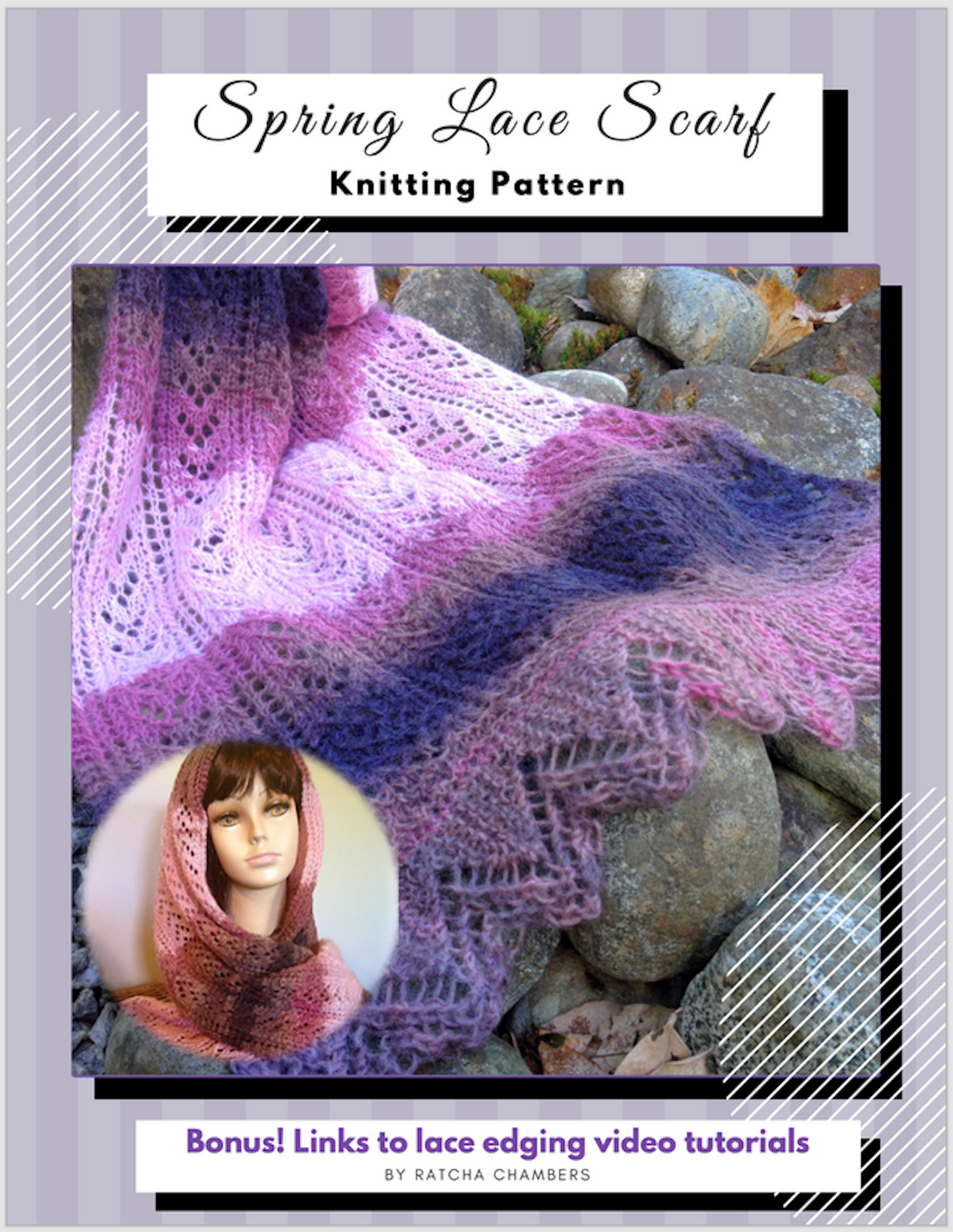 Spring Lace Scarf Knitting Pattern 